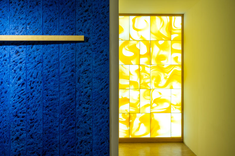 Detail eines Buntglasfensters